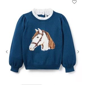Janie and Jack Blue Sweater with Horse Design
